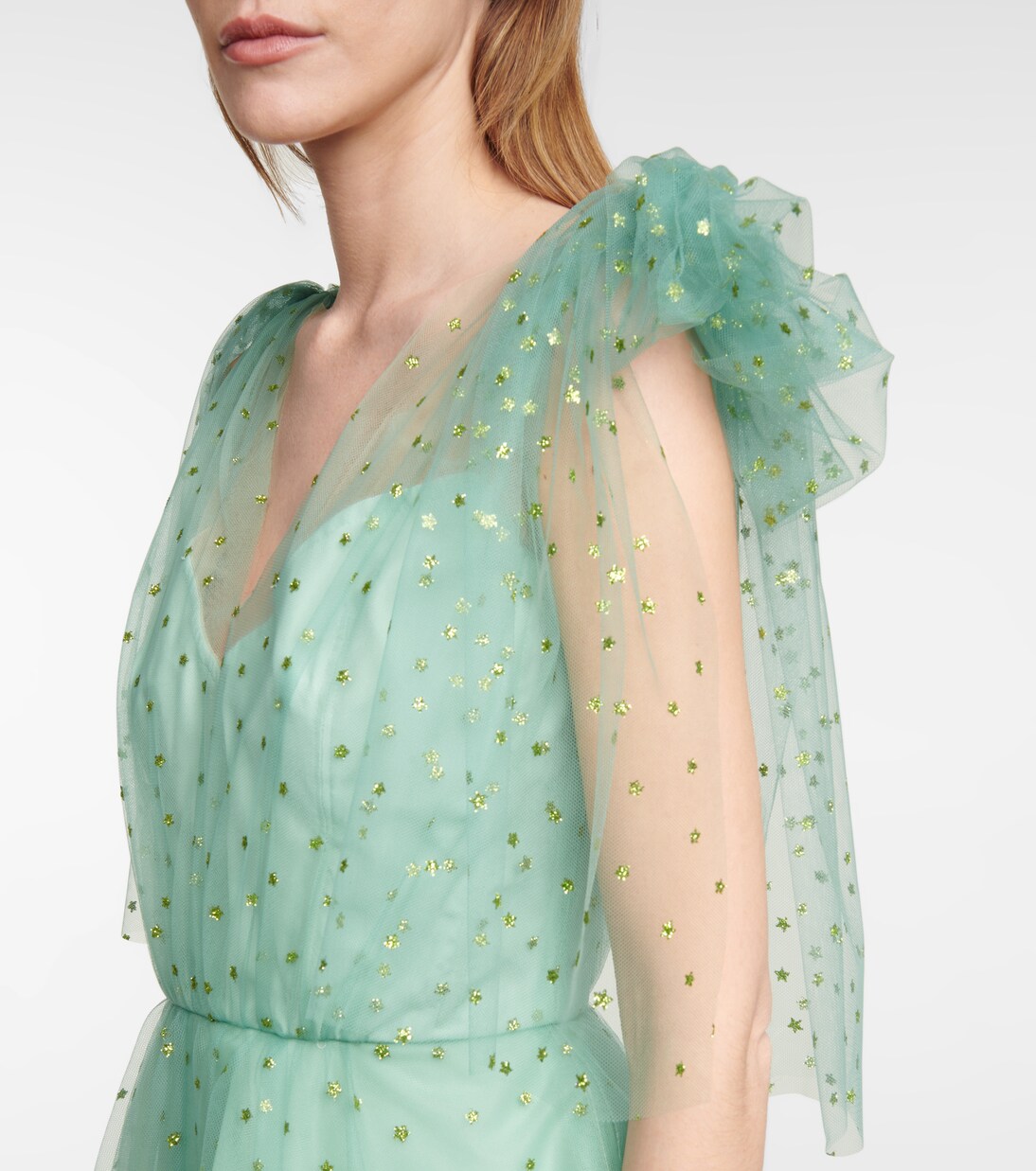 Robe midi en tulle à ornements | Monique Lhuillier