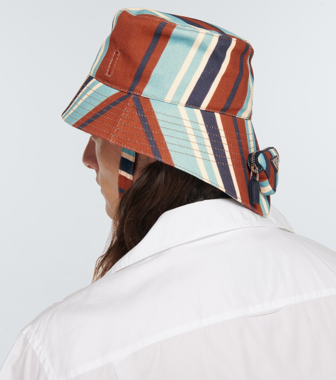 Striped cotton bucket hat | Prada