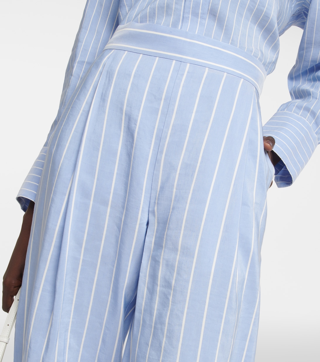 Pantalon ample rayé à taille haute | Vince