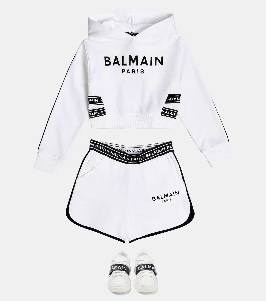 Logo cotton shorts | Balmain Kids