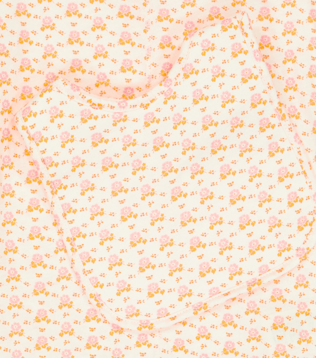 Baby Petersham cotton bodysuit and bib set | Caramel