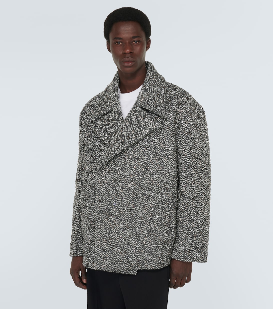 Embellished bouclé wool-blend jacket  | Valentino