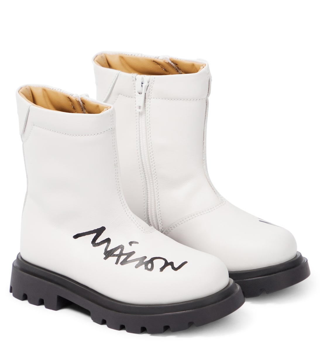 Logo leather boots | MM6 Maison Margiela Kids