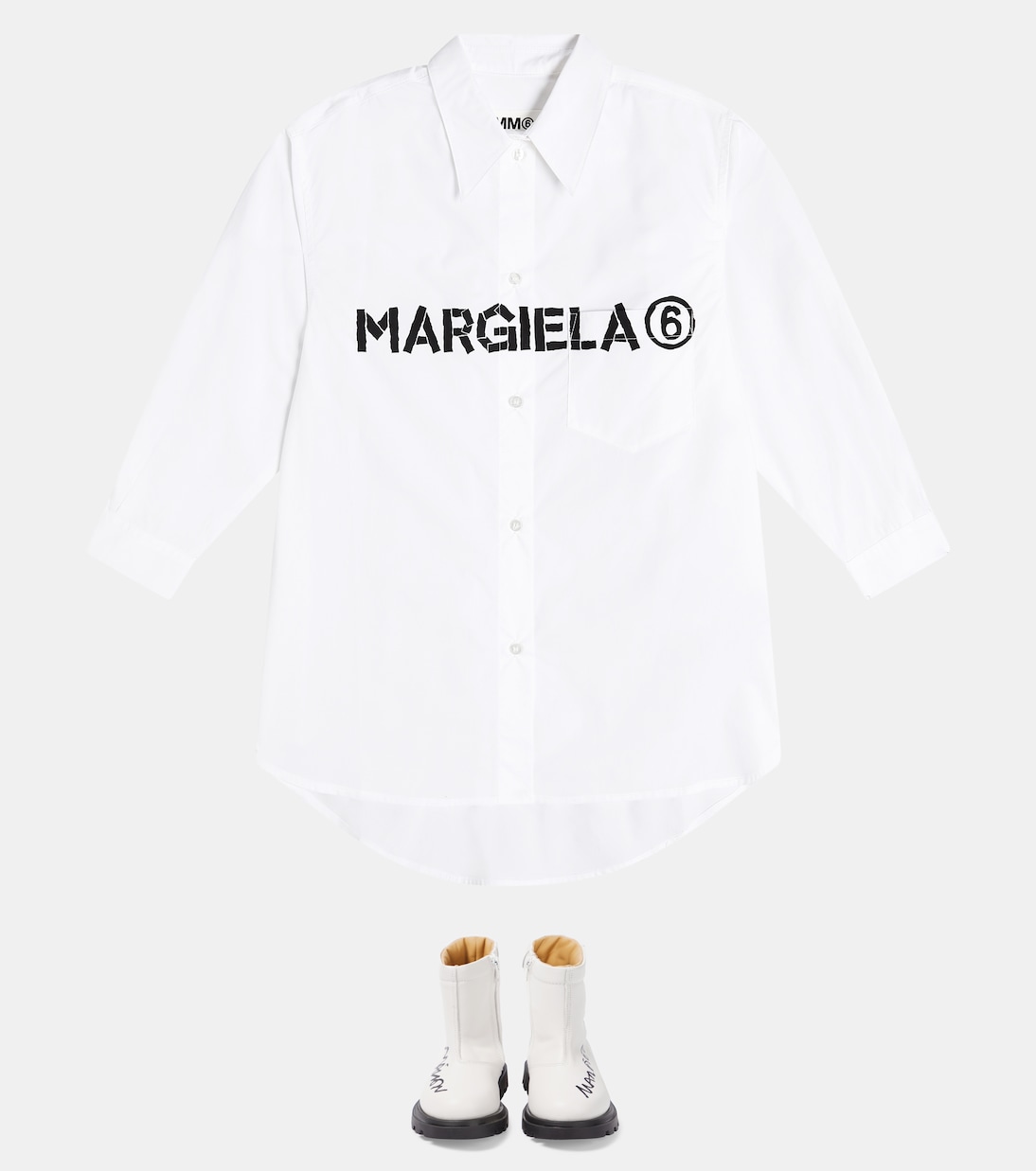 Logo leather boots | MM6 Maison Margiela Kids