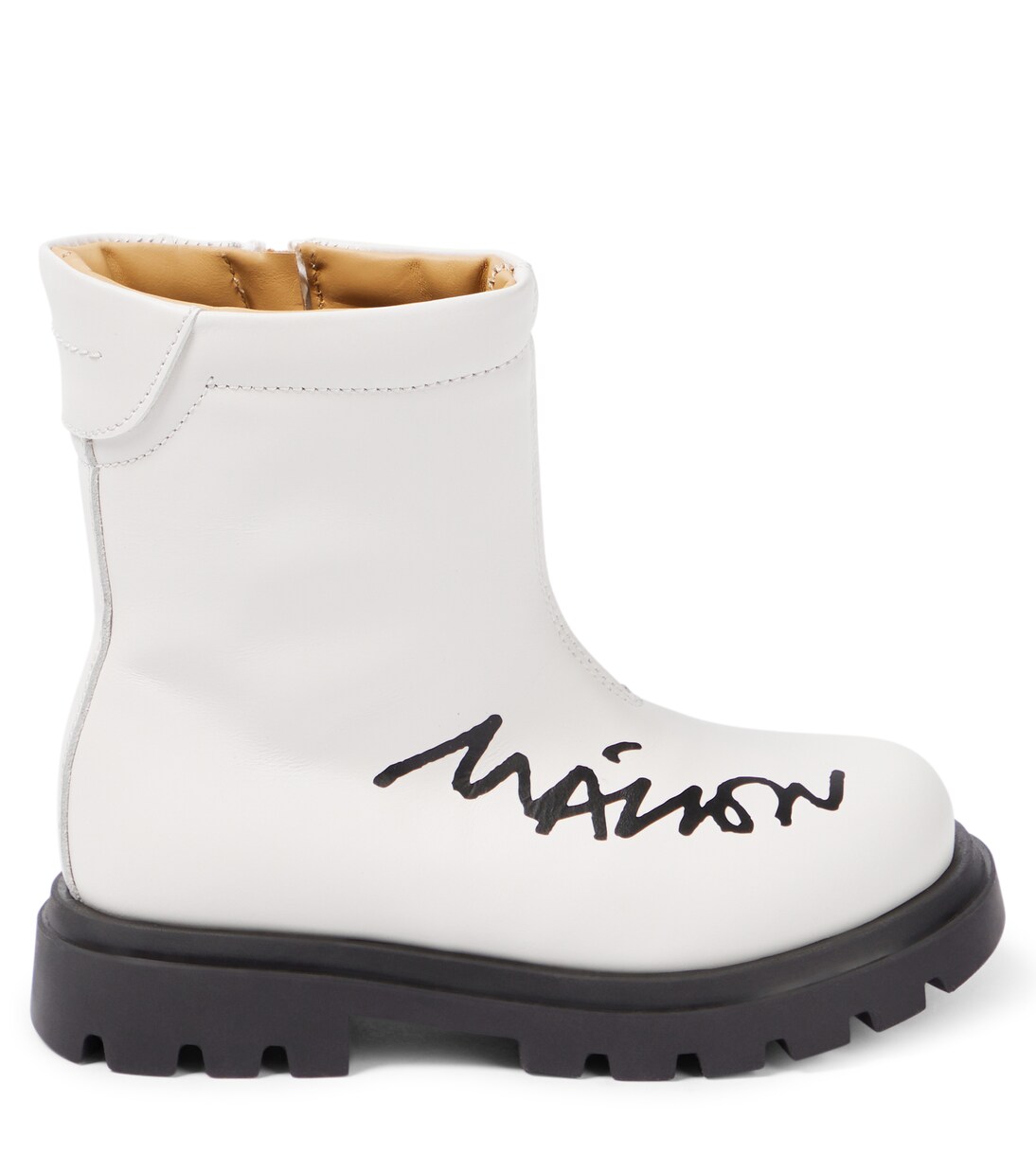 Logo leather boots | MM6 Maison Margiela Kids