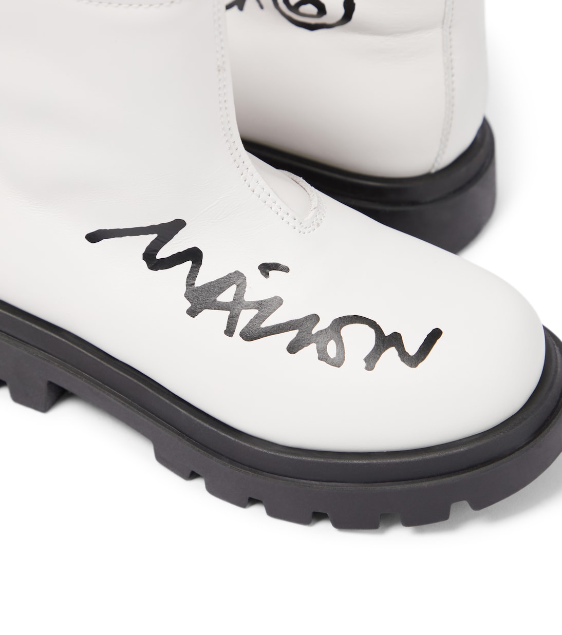 Logo leather boots | MM6 Maison Margiela Kids