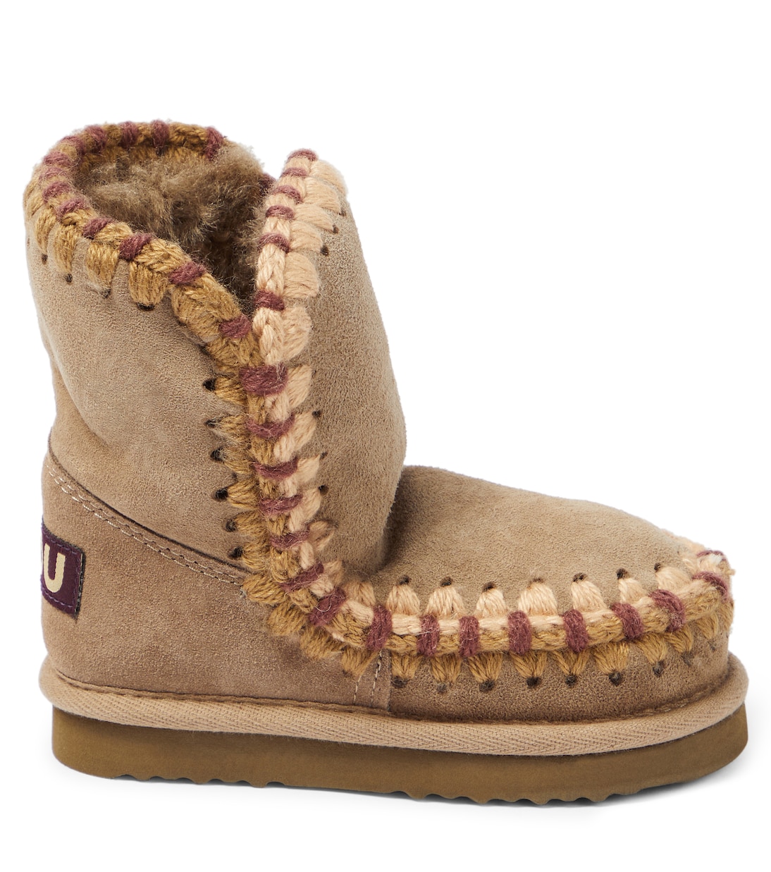 Crochet-trimmed suede boots | Mou Kids