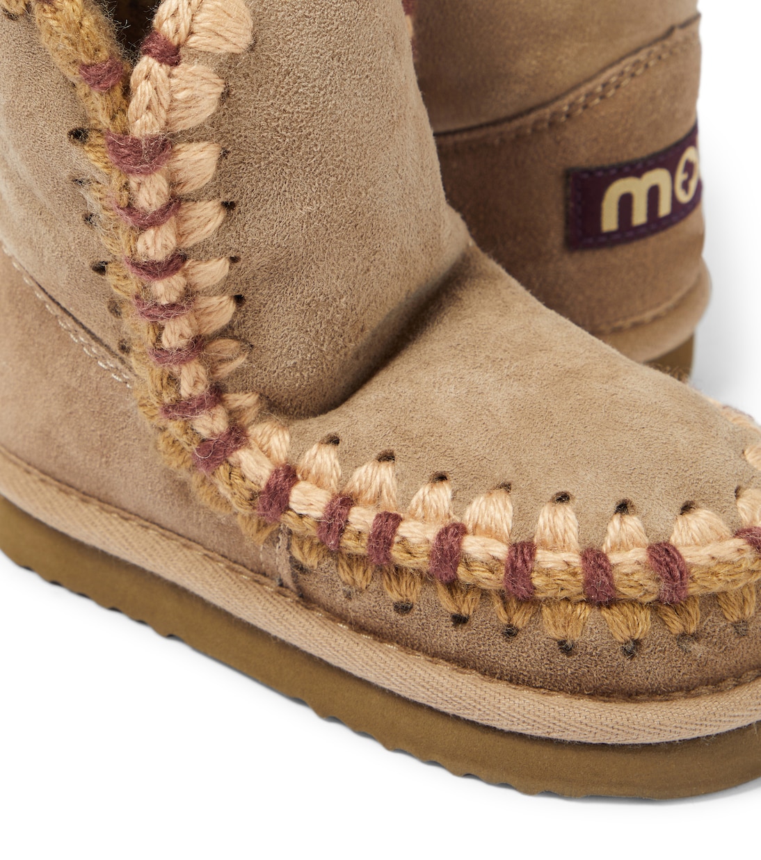 Crochet-trimmed suede boots | Mou Kids