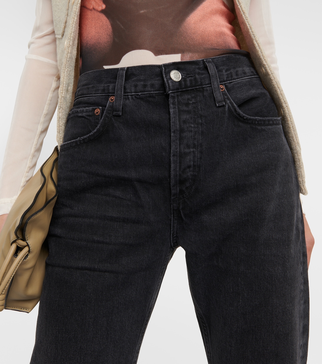 Jean droit Parker Long à taille mi-haute | Agolde