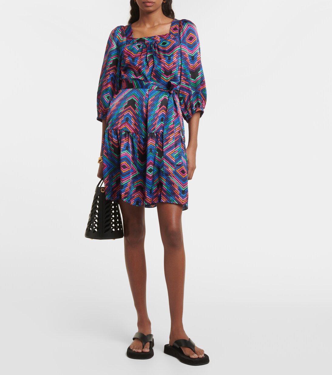 Nightclub printed satin minidress | Eres