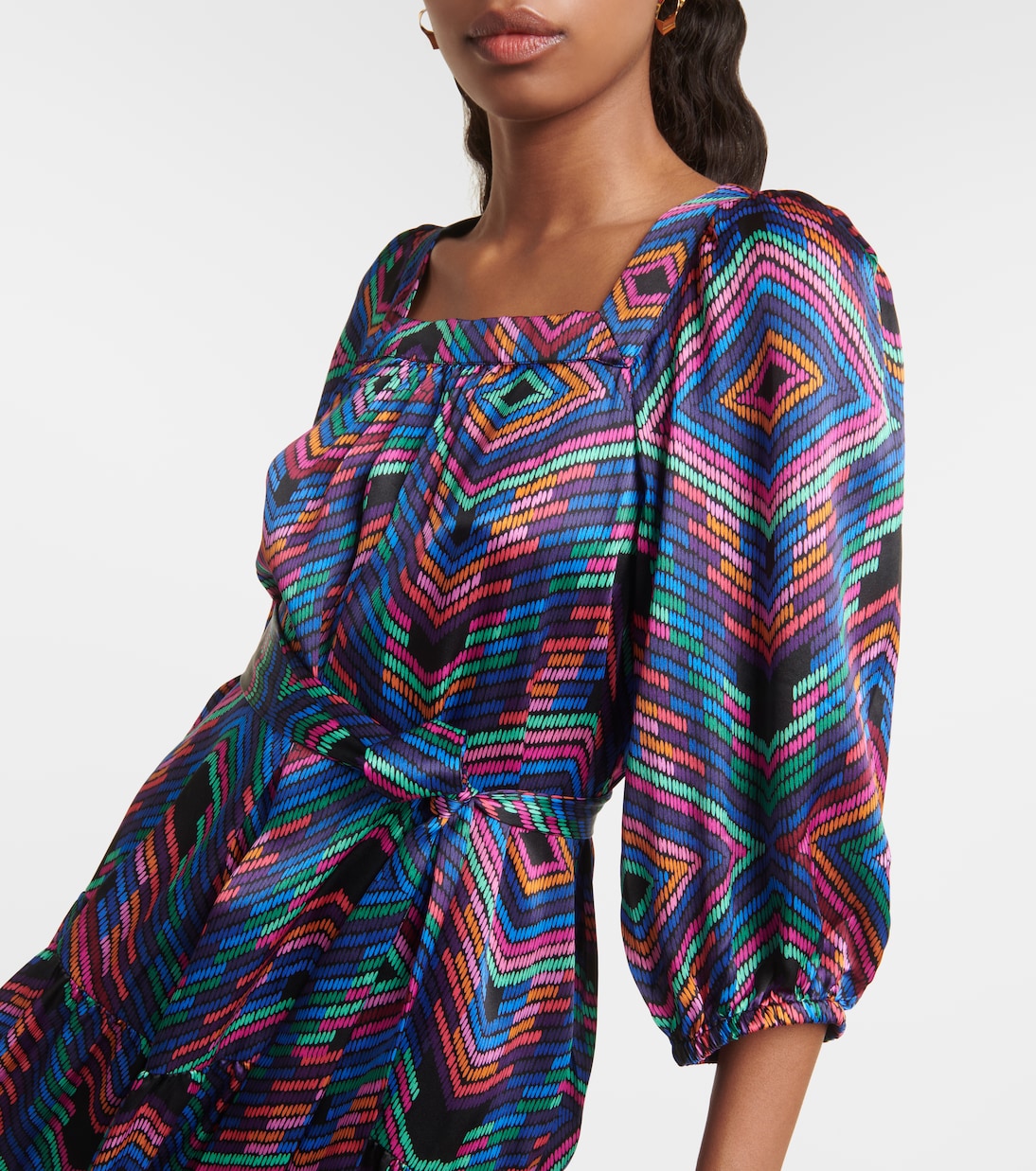 Nightclub printed satin minidress | Eres