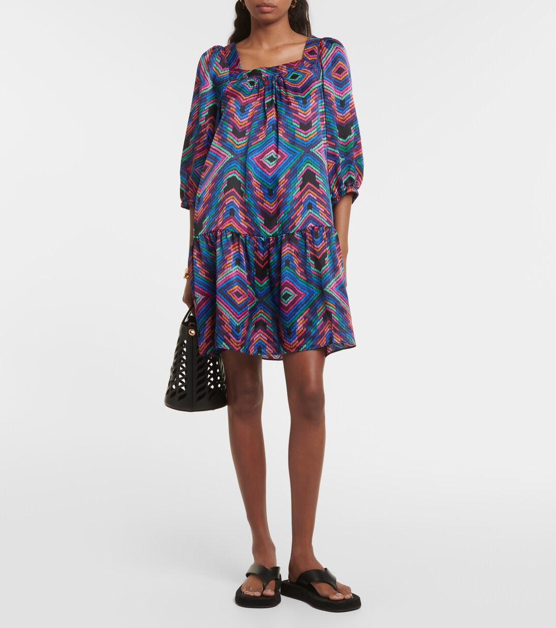 Nightclub printed satin minidress | Eres