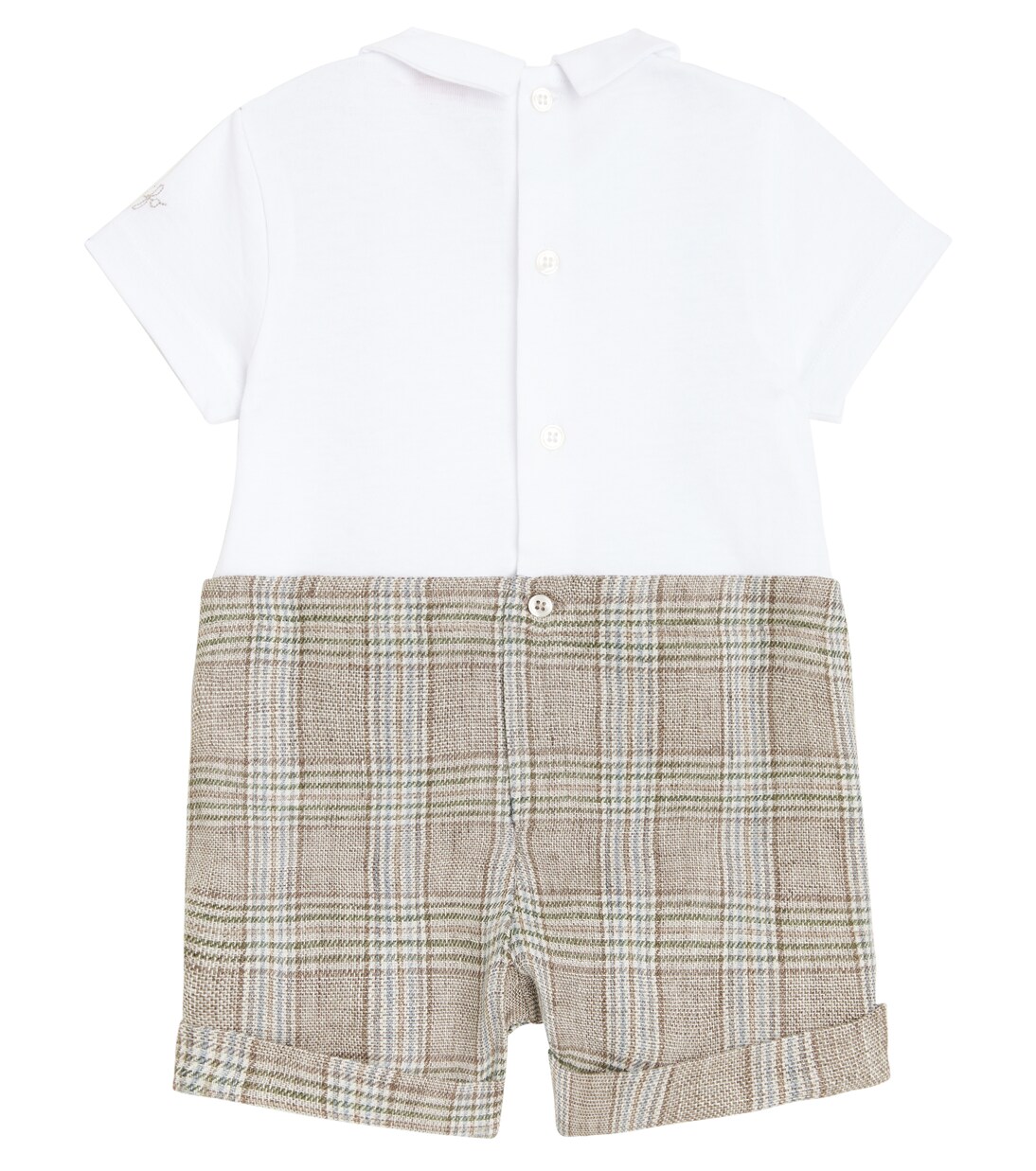 Baby checked jersey playsuit | Il Gufo