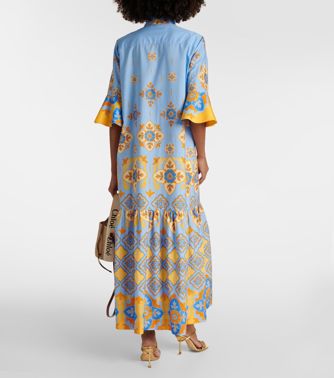 Abito lungo Artemis in popeline di cotone con stampa | La DoubleJ