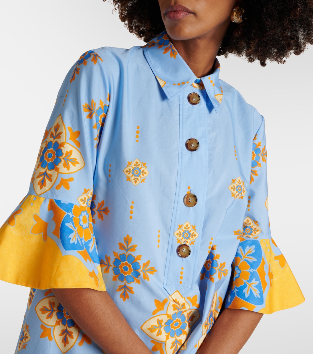 Abito lungo Artemis in popeline di cotone con stampa | La DoubleJ