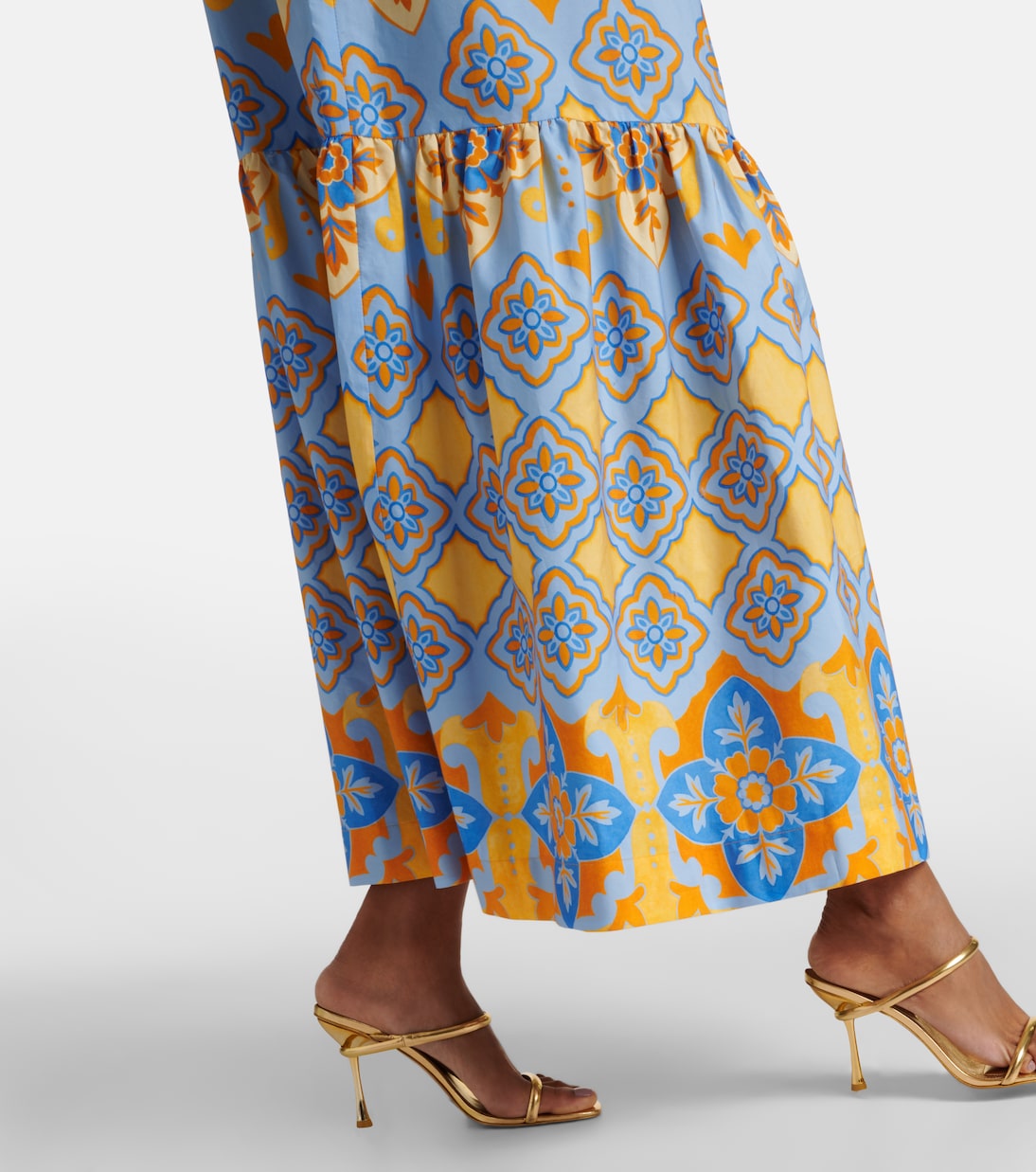 Abito lungo Artemis in popeline di cotone con stampa | La DoubleJ