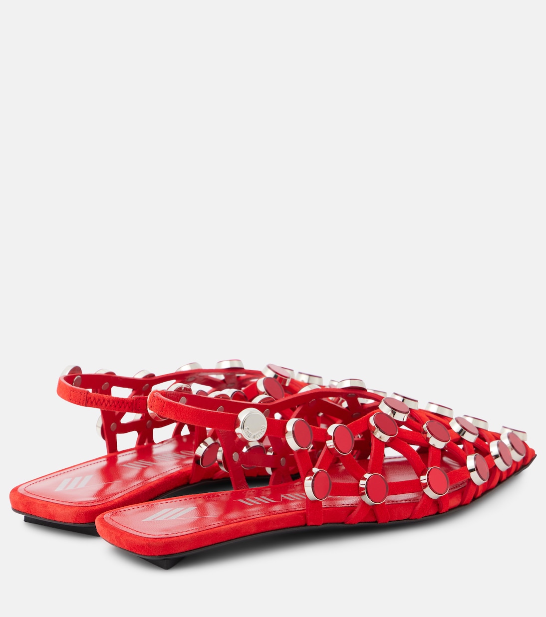 Grid studded suede slingback flats | The Attico