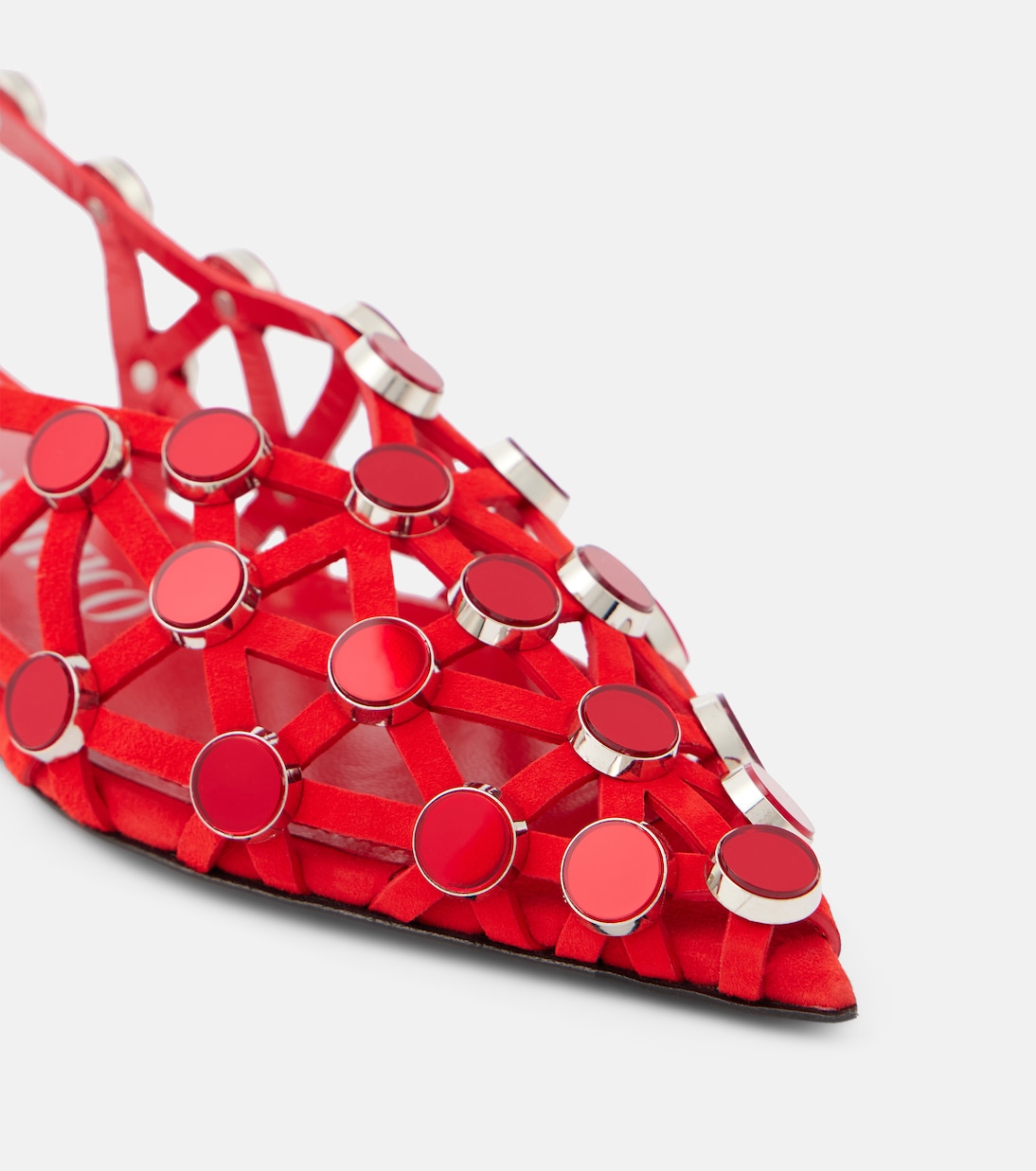 Grid studded suede slingback flats | The Attico