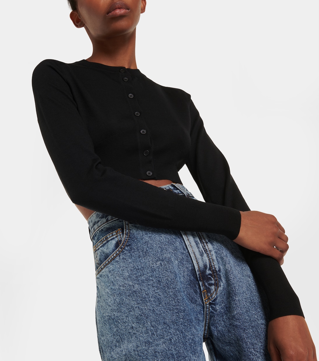 Cropped-Cardigan aus einem Wollgemisch | Alaïa