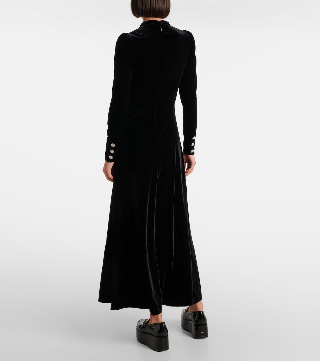 Midikleid aus Samt | Ganni