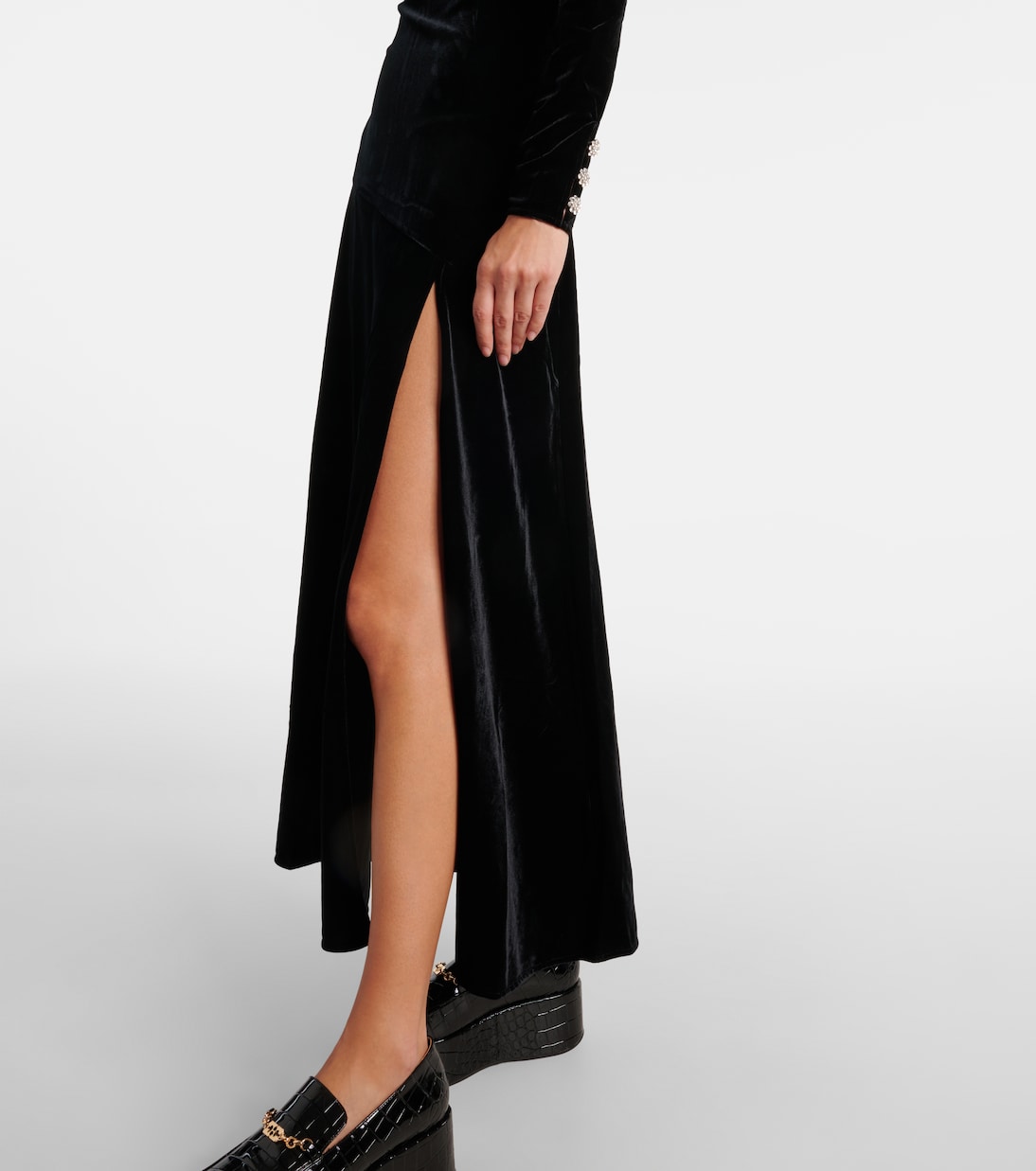 Midikleid aus Samt | Ganni