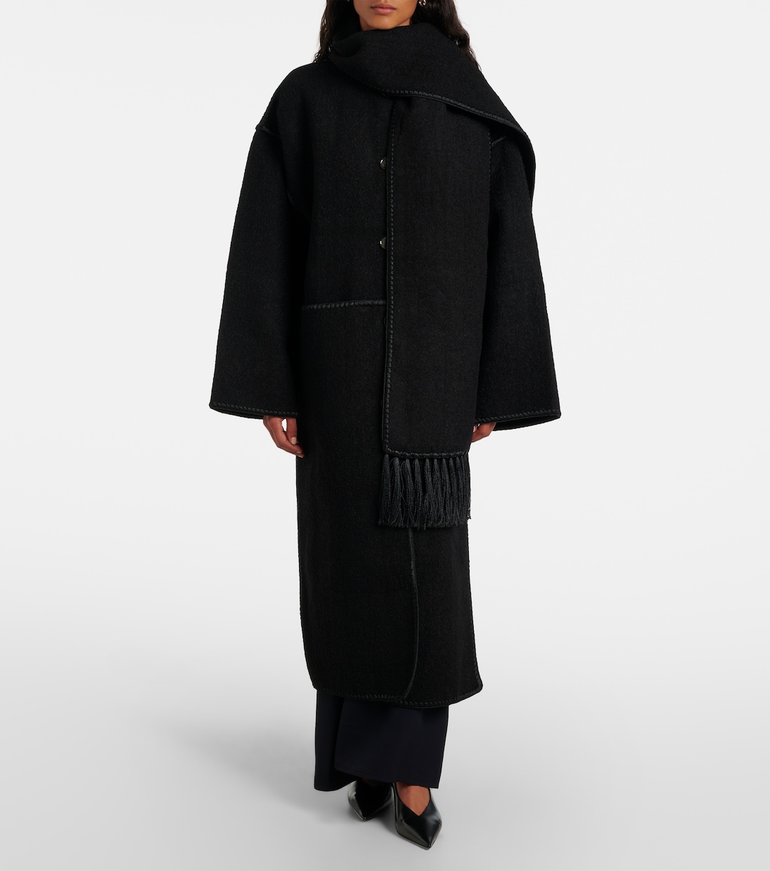 Bestickter Mantel aus einem Wollgemisch | Toteme