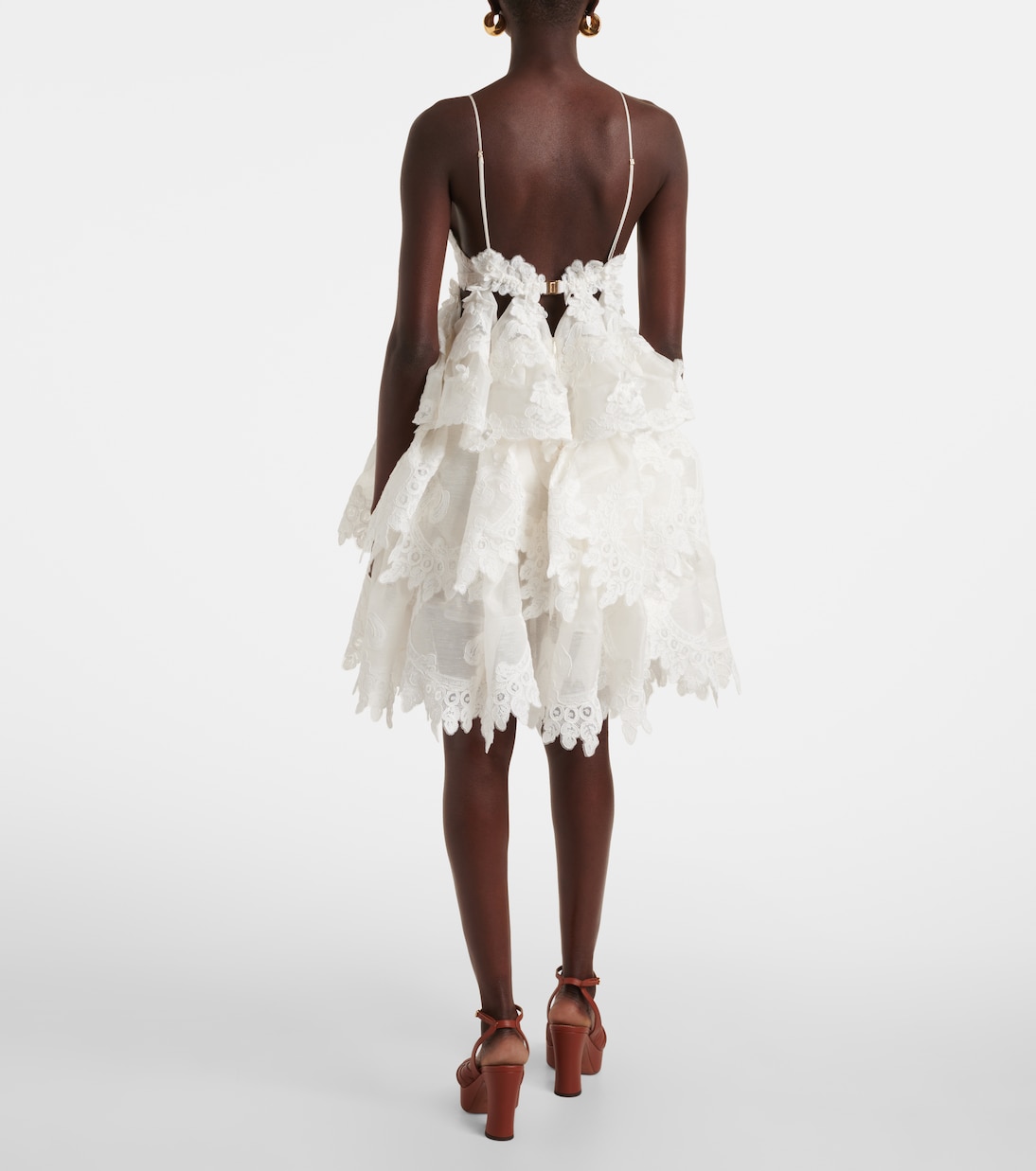 Crush tiered linen and silk minidress | Zimmermann