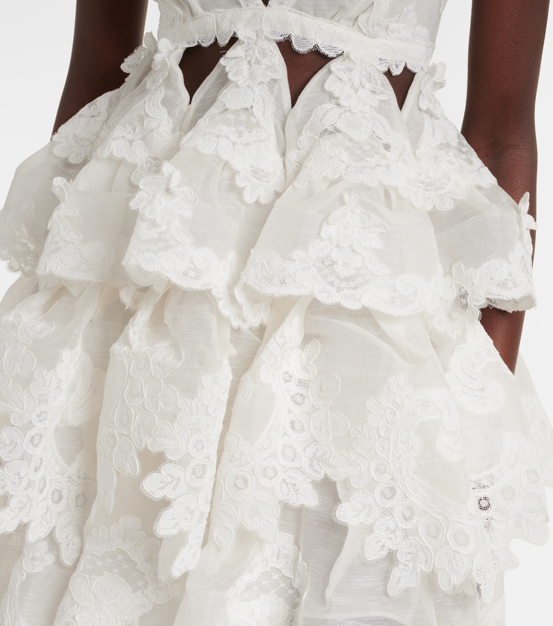 Crush tiered linen and silk minidress | Zimmermann