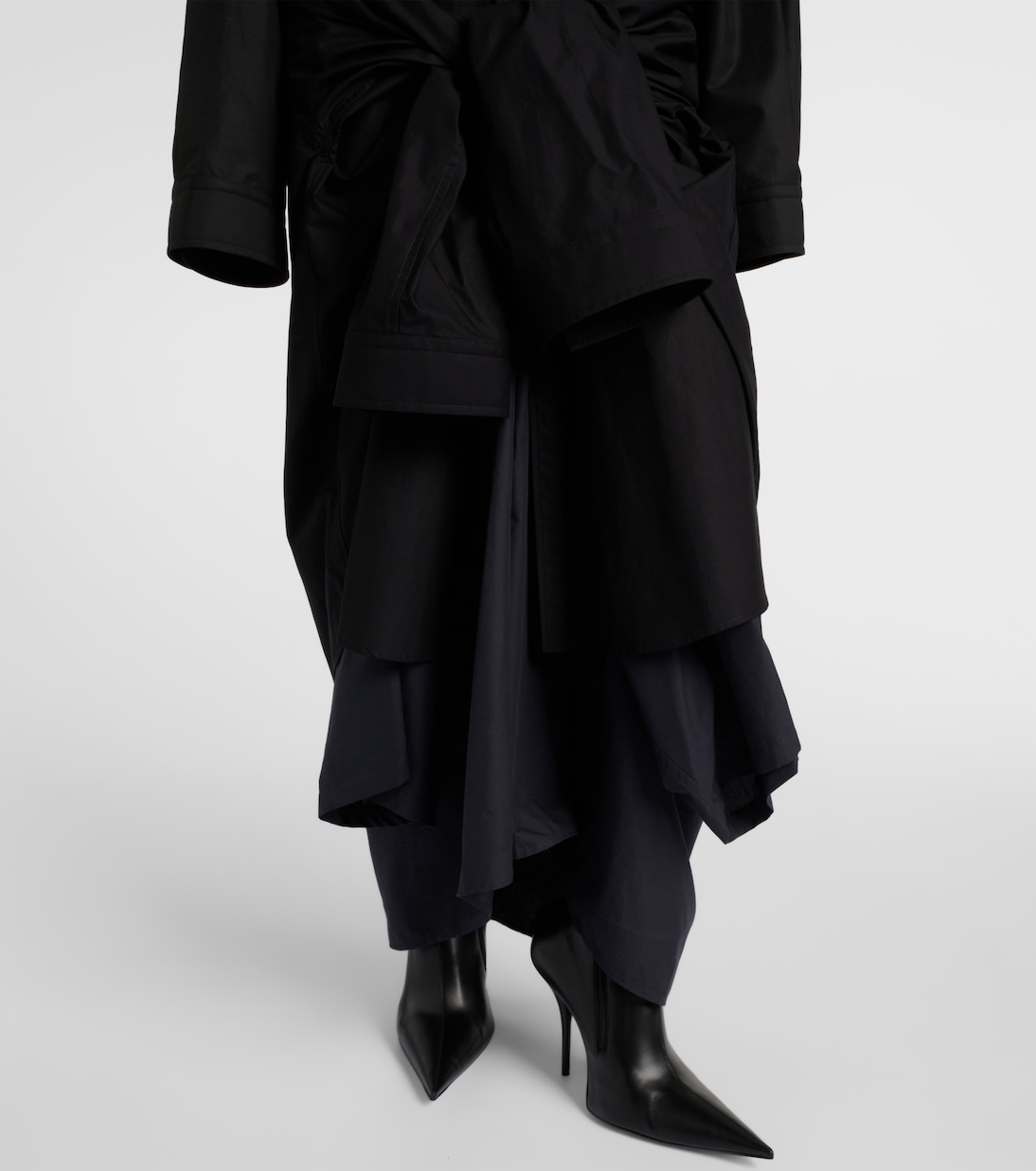 Gathered tie-front cotton shirt dress | Balenciaga