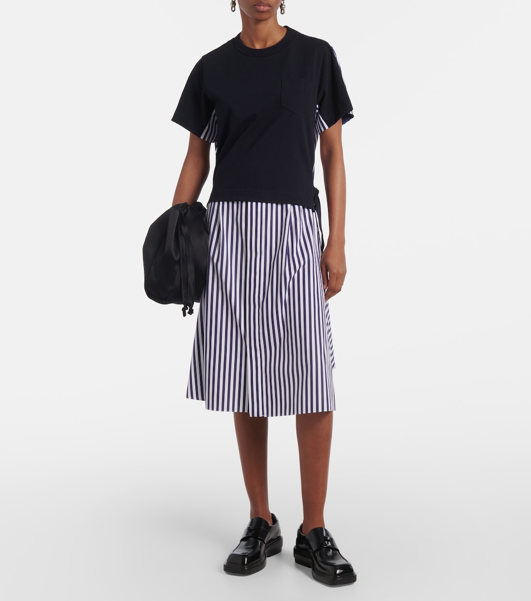 Striped cotton shirt dress | Sacai