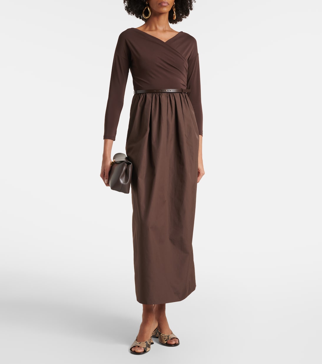 Vestido largo Kaiser con cinturón | Max Mara