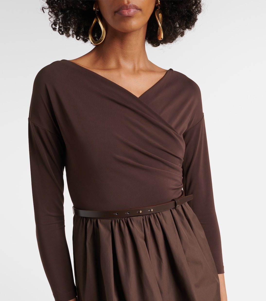 Vestido largo Kaiser con cinturón | Max Mara