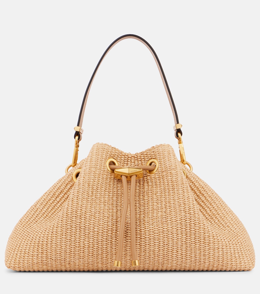 Cinch M raffia shoulder bag | Jimmy Choo