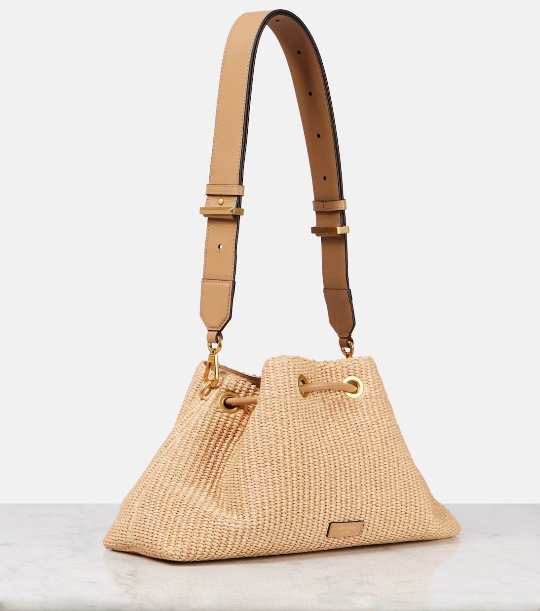 Cinch M raffia shoulder bag | Jimmy Choo