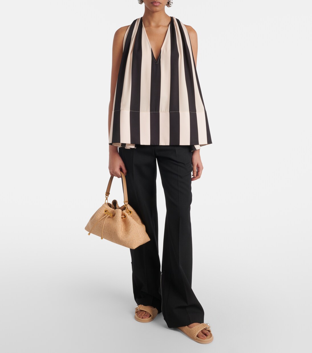 Cinch M raffia shoulder bag | Jimmy Choo