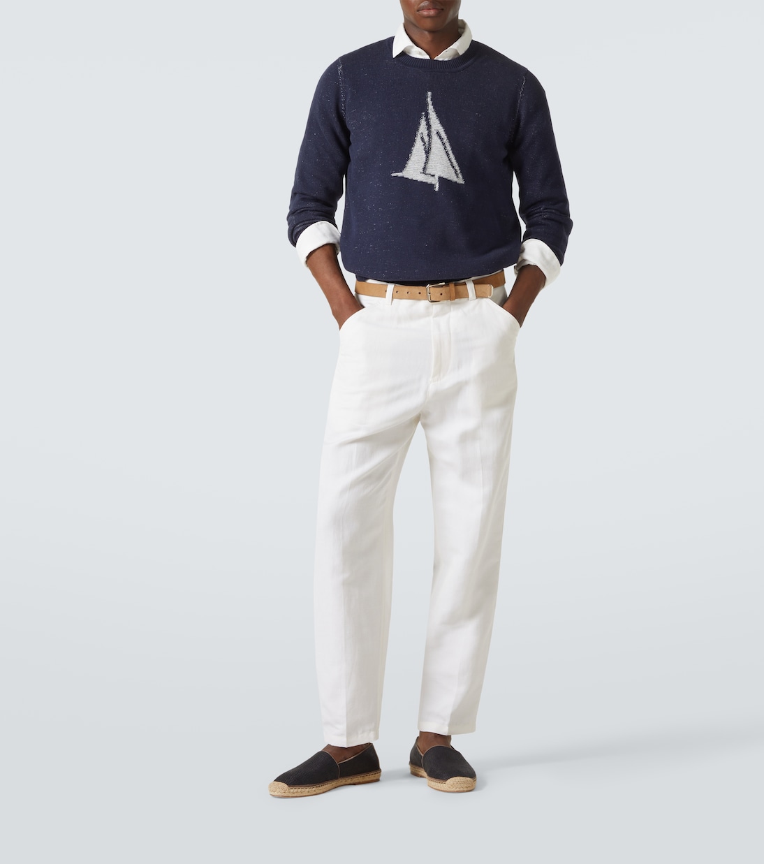 Intarsia cotton sweater | Brunello Cucinelli