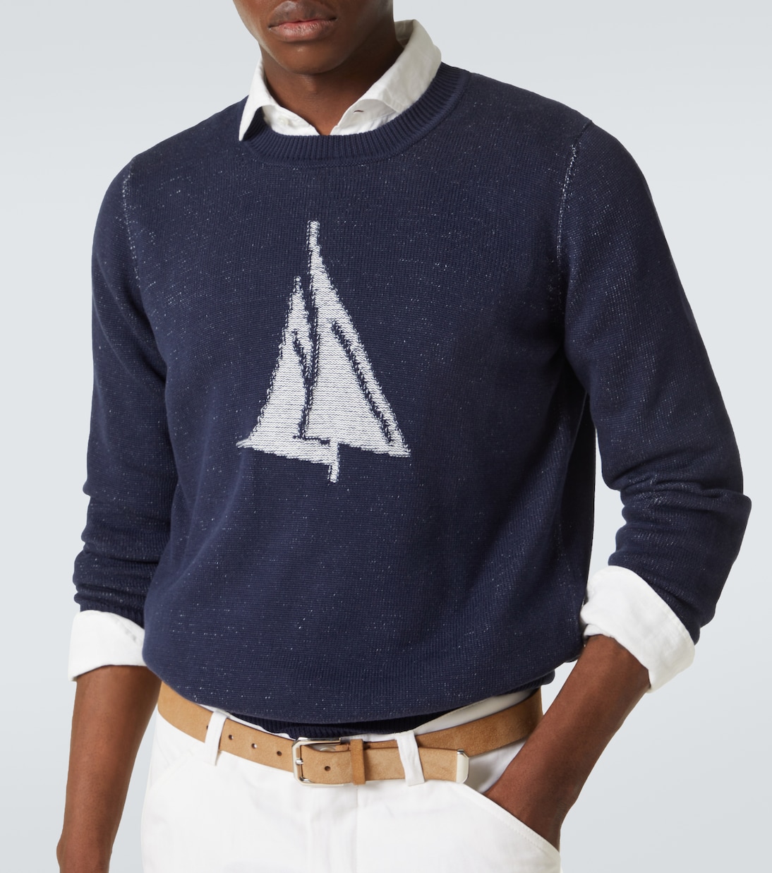 Intarsia cotton sweater | Brunello Cucinelli