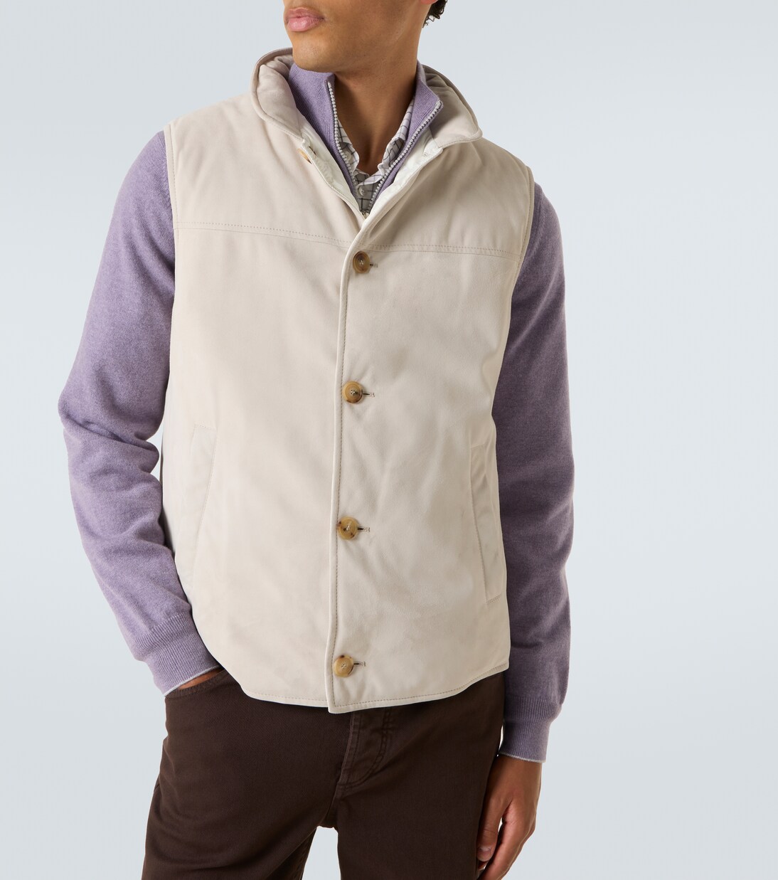 Daunenweste aus Veloursleder | Brunello Cucinelli