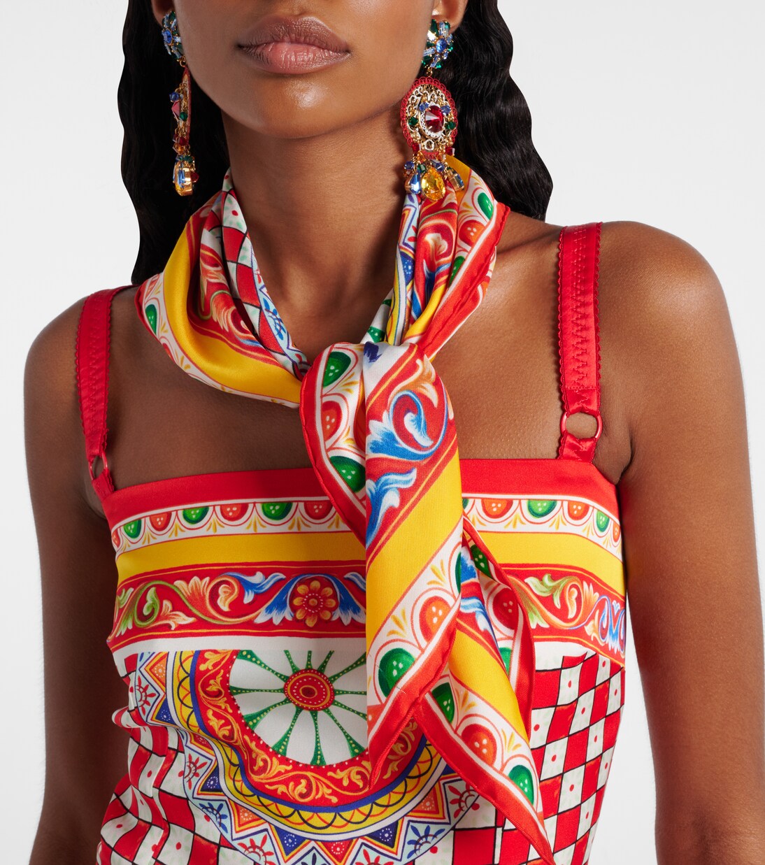 Bedrucktes Tuch Taormina aus Seiden-Twill | Dolce&Gabbana