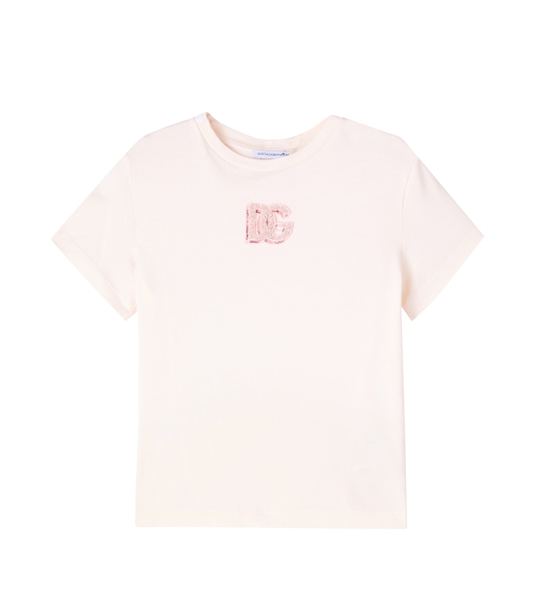 T-shirt DG in cotone con paillettes | Dolce&Gabbana Kids