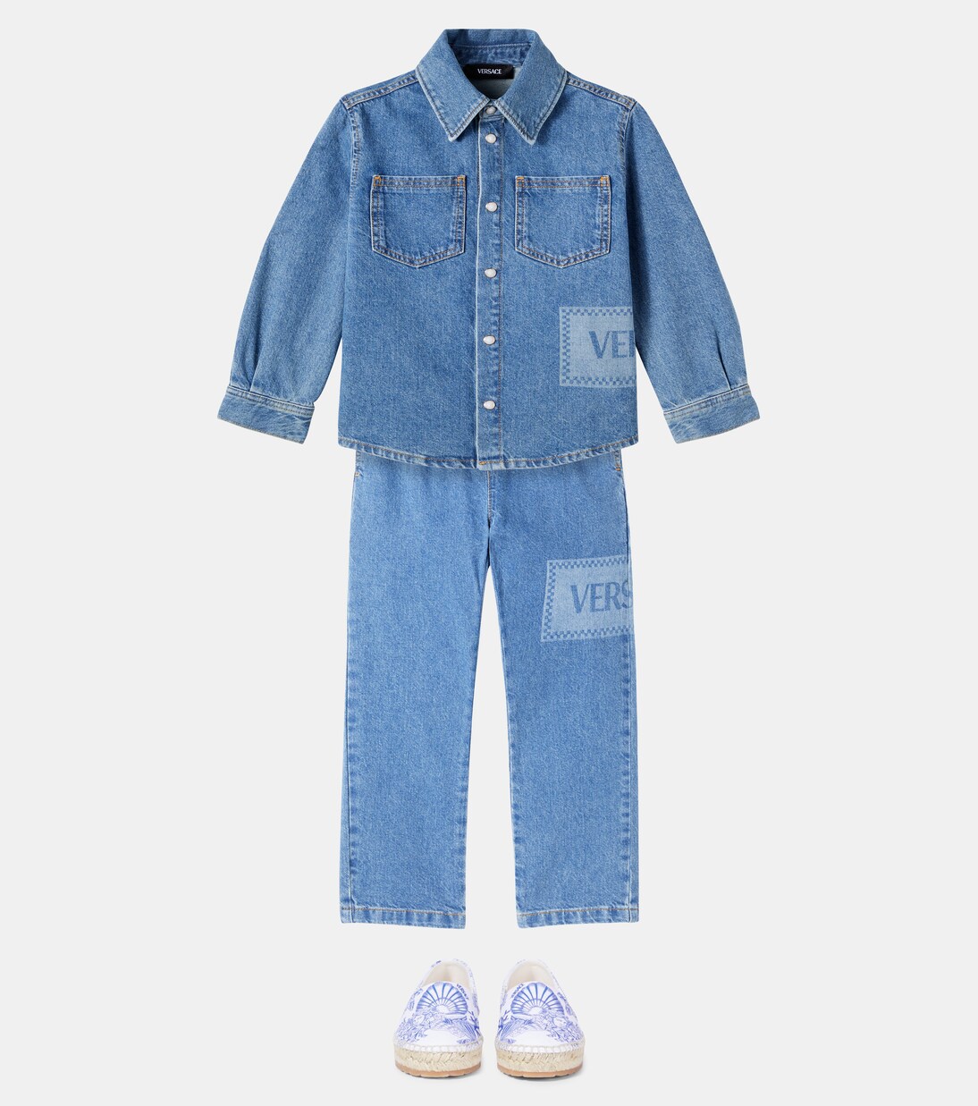 Logo straight jeans | Versace Kids