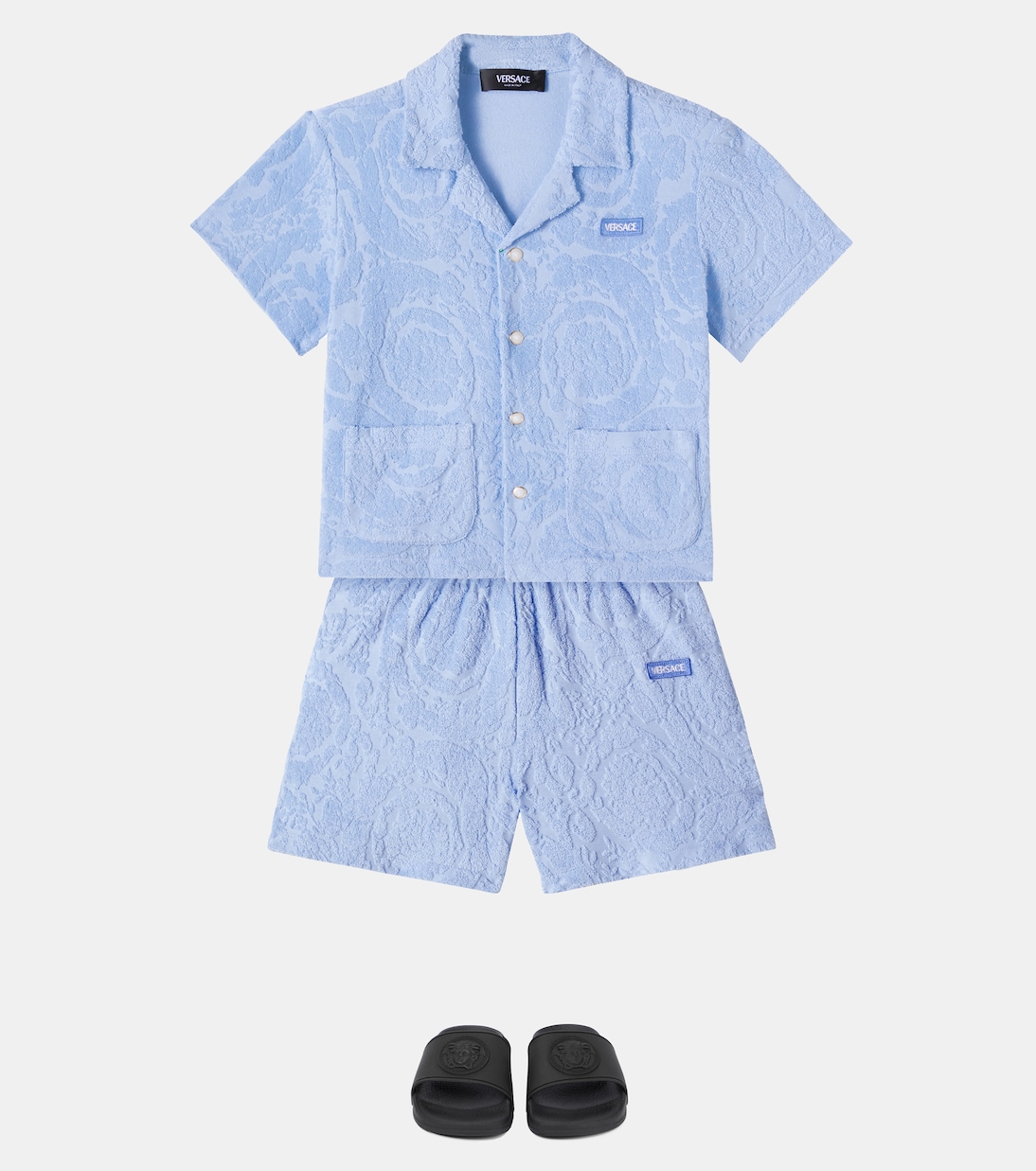 Cotton-blend terry shirt | Versace Kids