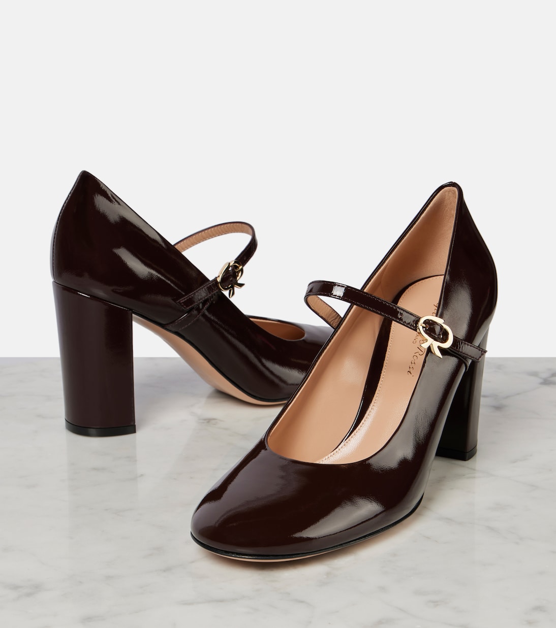 85 patent leather Mary Jane pumps | Gianvito Rossi