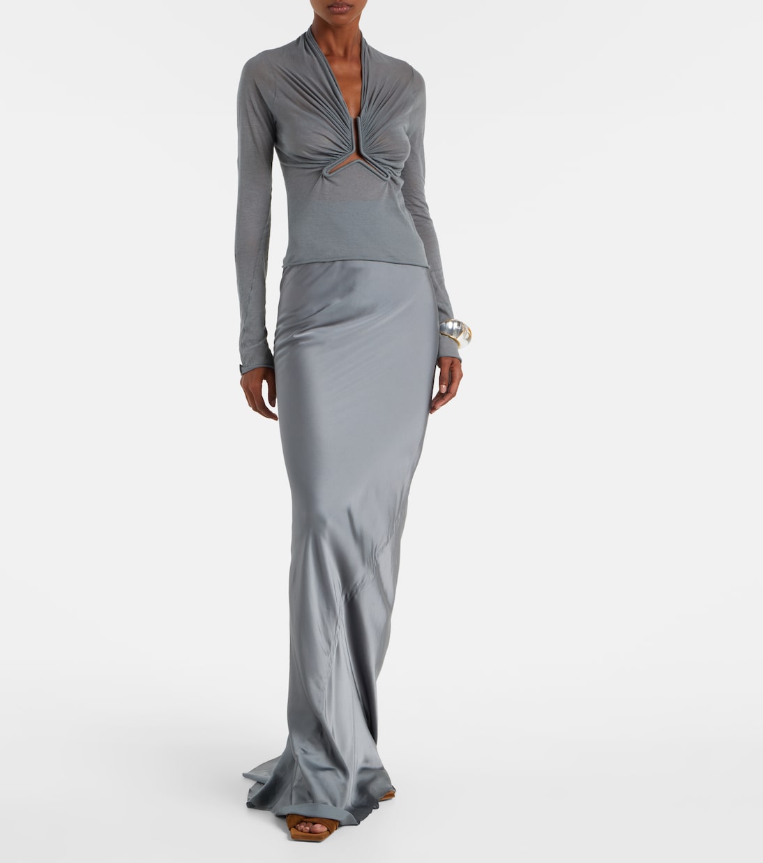 Maxirock Coda aus Satin | Rick Owens