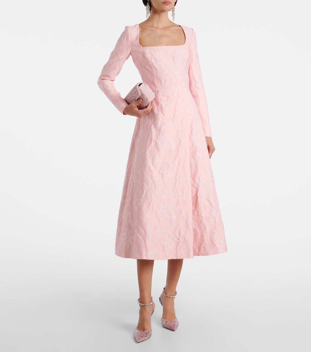 Glenda embroidered crêpe midi dress | Emilia Wickstead