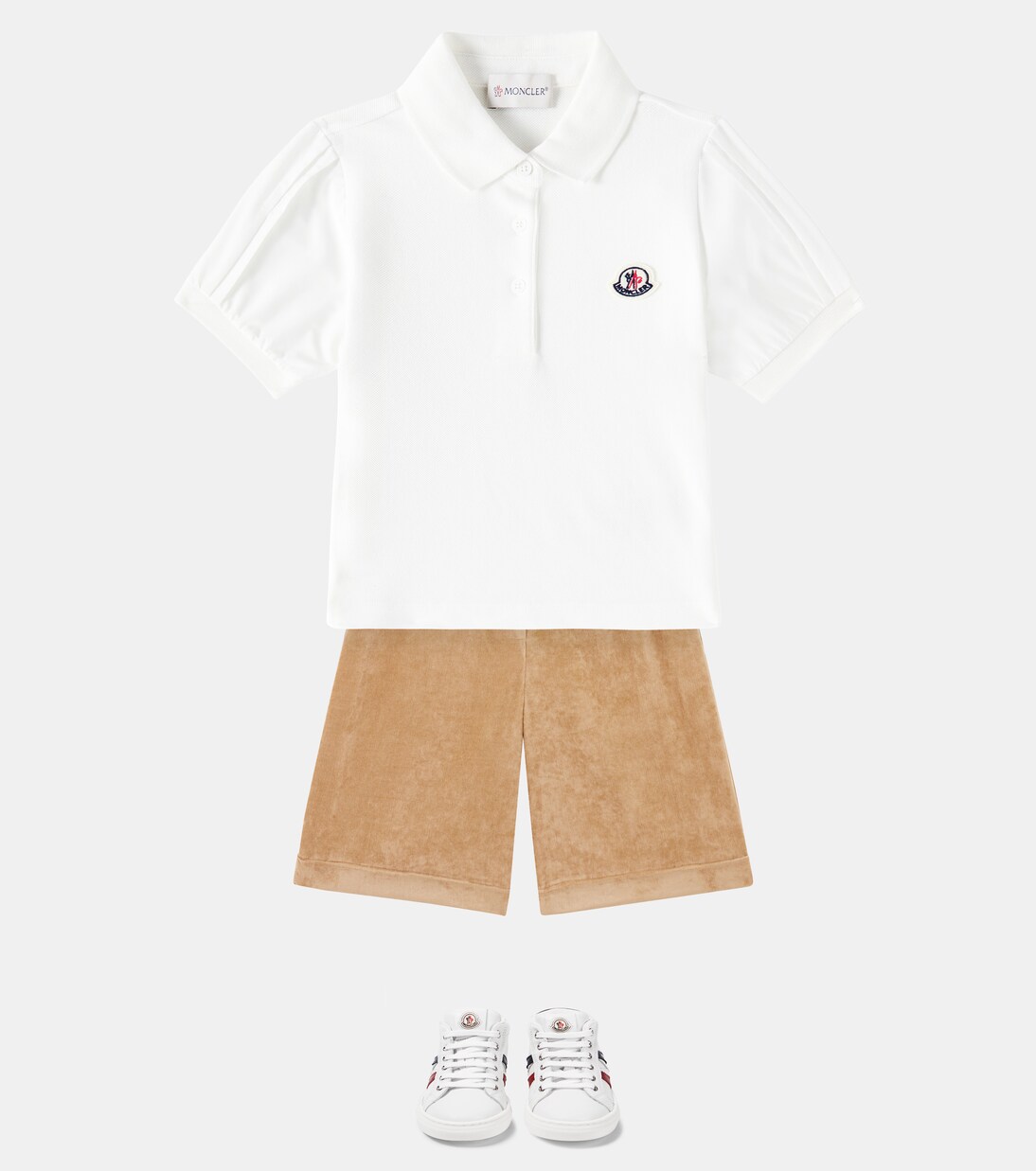 Shorts in velluto a coste con logo | Moncler Enfant