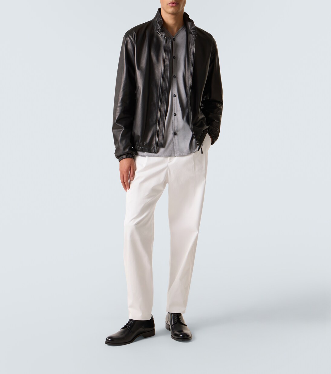 Cotton-blend straight pants | Giorgio Armani