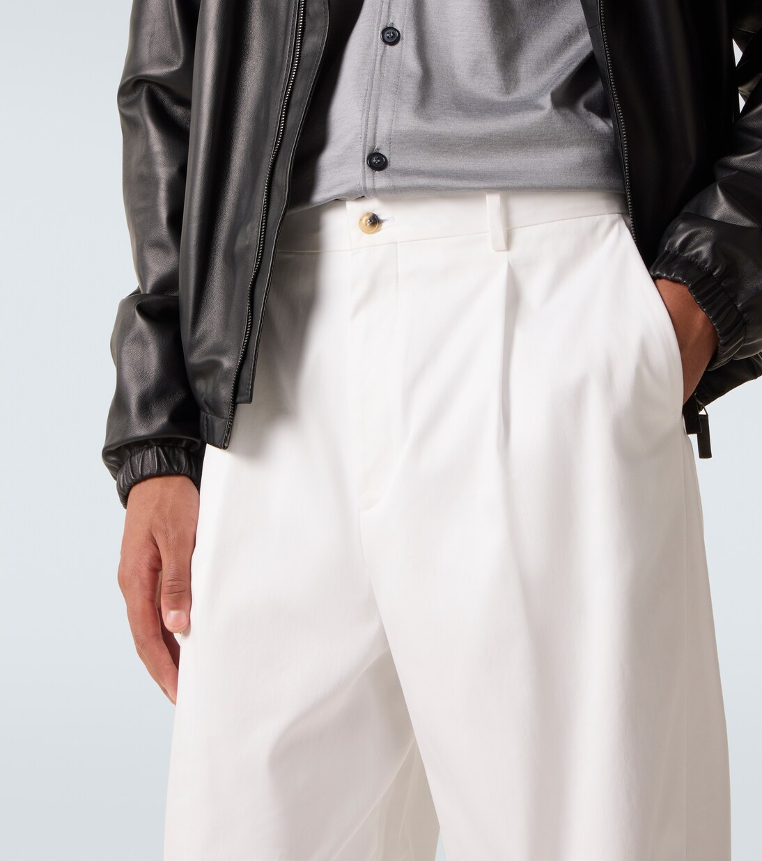 Cotton-blend straight pants | Giorgio Armani