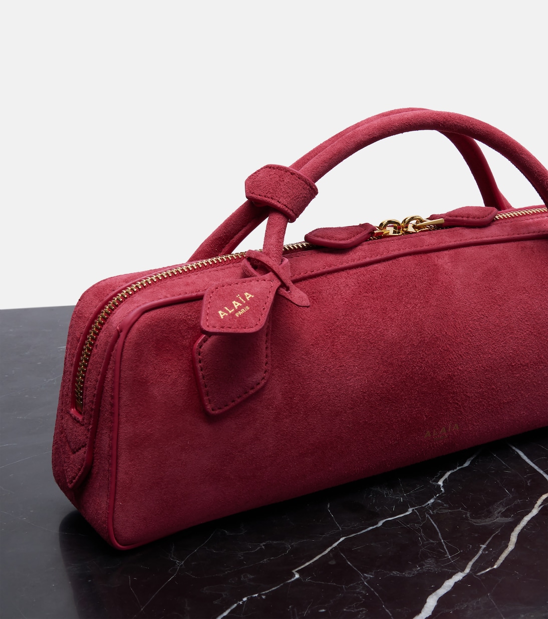 Pochette Le Teckel Small en daim | Alaïa