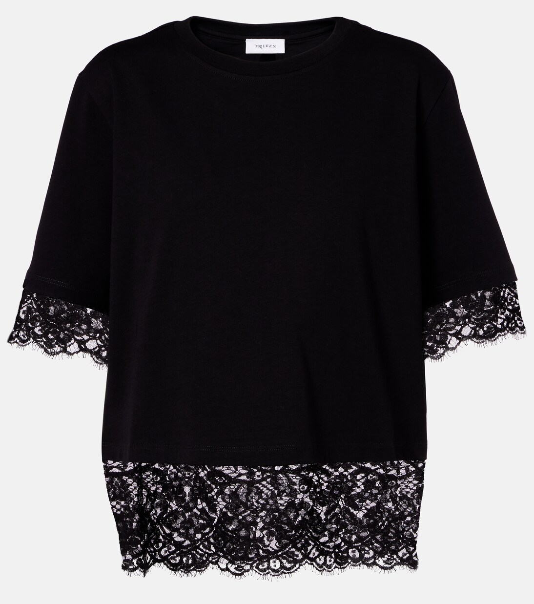 Cotton lace T-shirt | McQueen